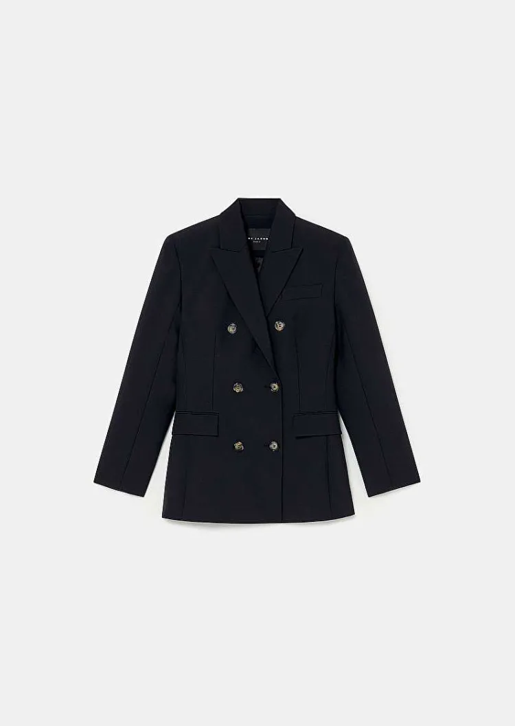 Veste De Costume En Laine Froide Noire Viola*TARA JARMON Discount