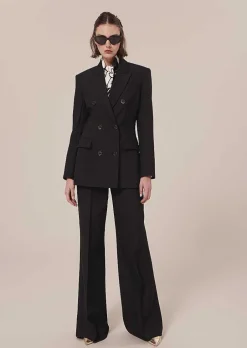 Veste De Costume En Laine Froide Noire Viola*TARA JARMON Discount