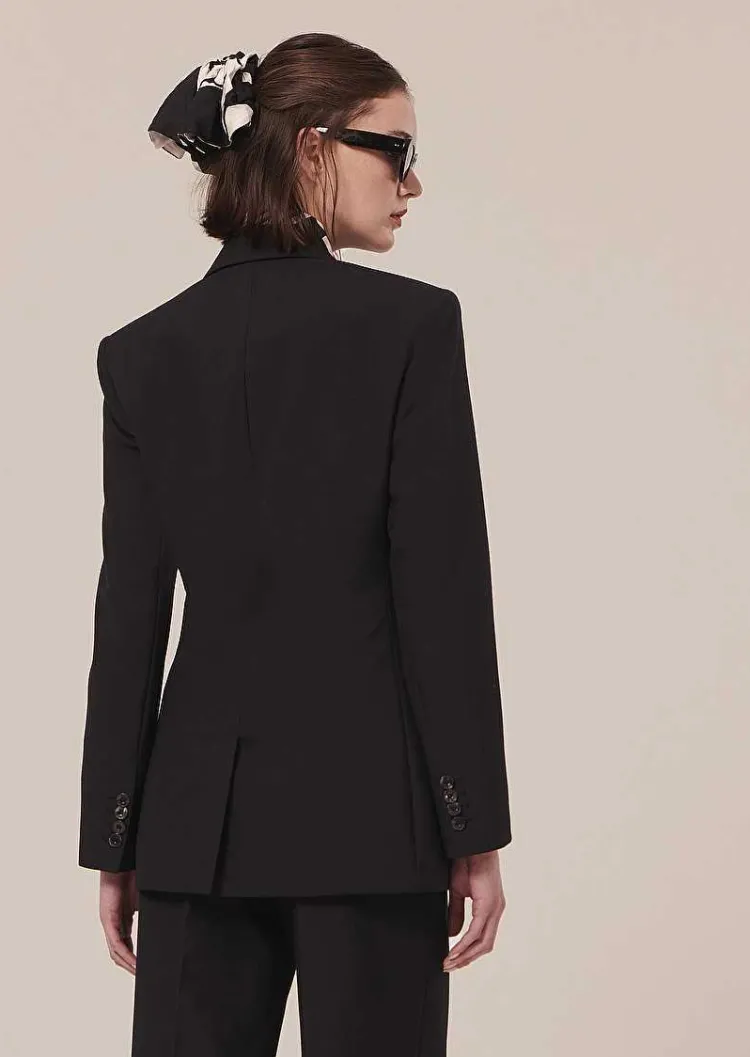 Veste De Costume En Laine Froide Noire Viola*TARA JARMON Discount