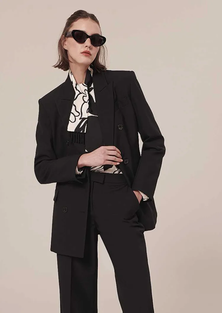 Veste De Costume En Laine Froide Noire Viola*TARA JARMON Discount
