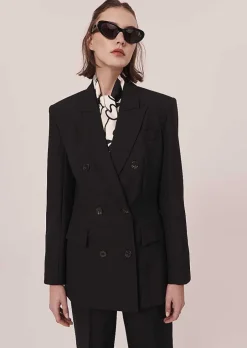 Veste De Costume En Laine Froide Noire Viola*TARA JARMON Discount