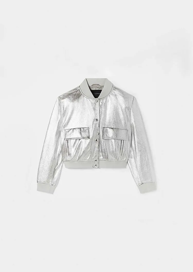 Veste En Cuir Argente Valma*TARA JARMON Outlet