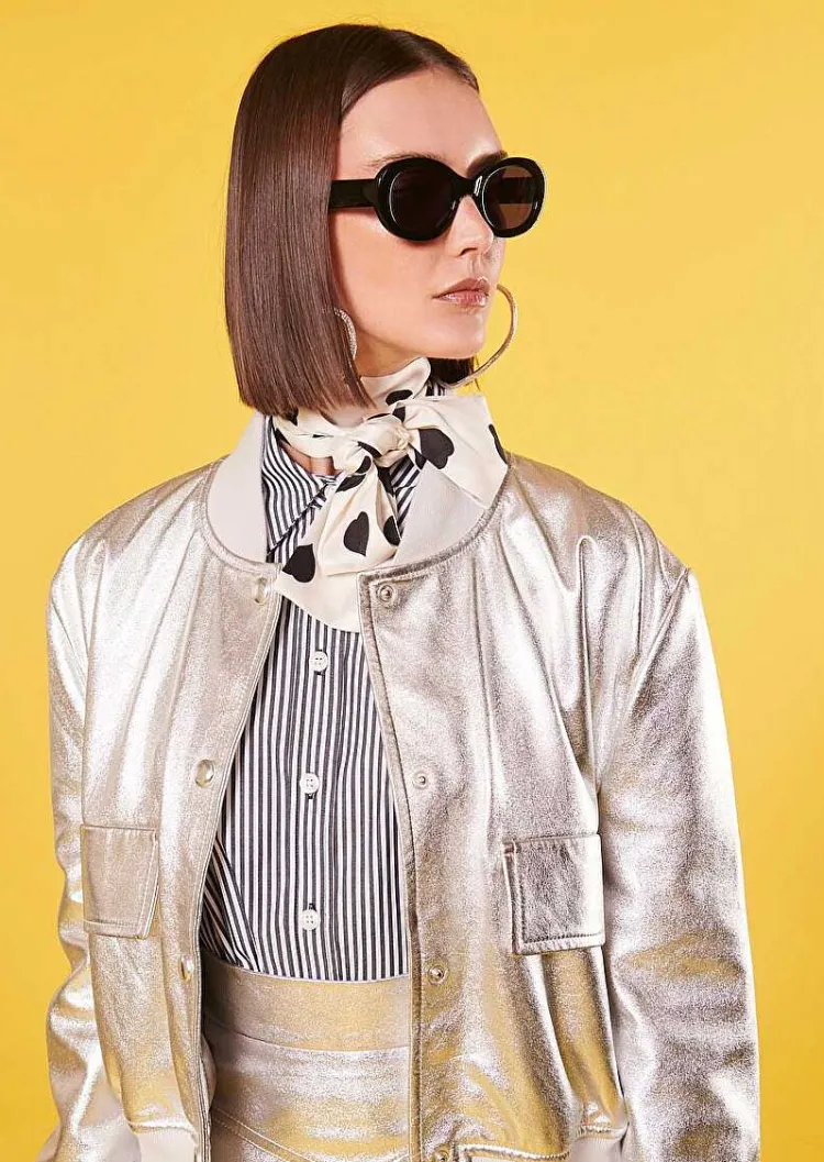 Veste En Cuir Argente Valma*TARA JARMON Outlet