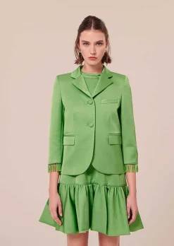 Veste En Satin Vert Valensole*TARA JARMON Online