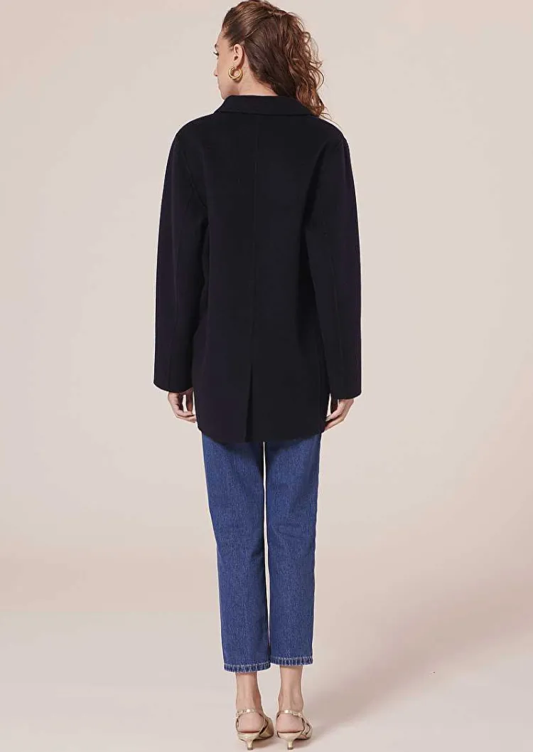 Virgilio Veste En Laine Double Face Bleu Nuit*TARA JARMON Sale