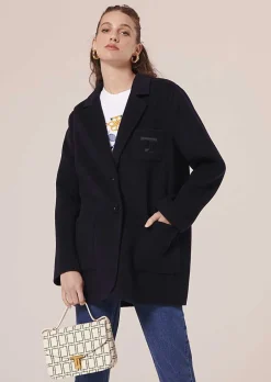 Virgilio Veste En Laine Double Face Bleu Nuit*TARA JARMON Sale