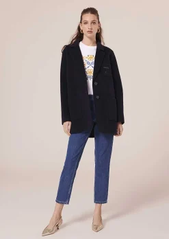 Virgilio Veste En Laine Double Face Bleu Nuit*TARA JARMON Sale