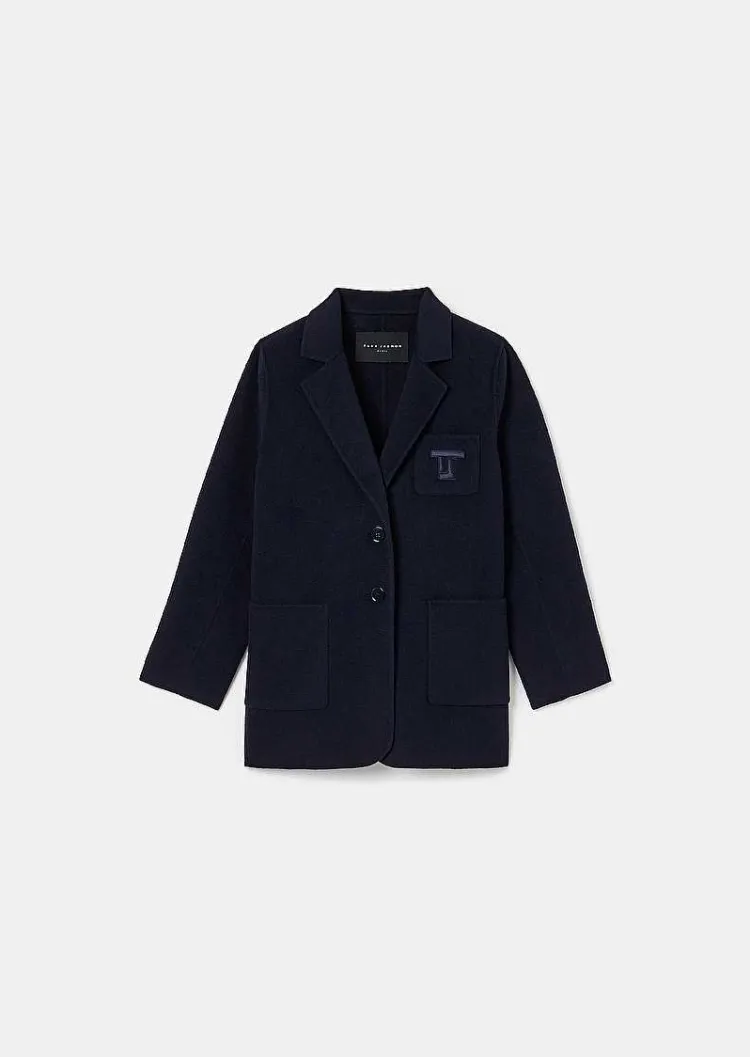 Virgilio Veste En Laine Double Face Bleu Nuit*TARA JARMON Sale
