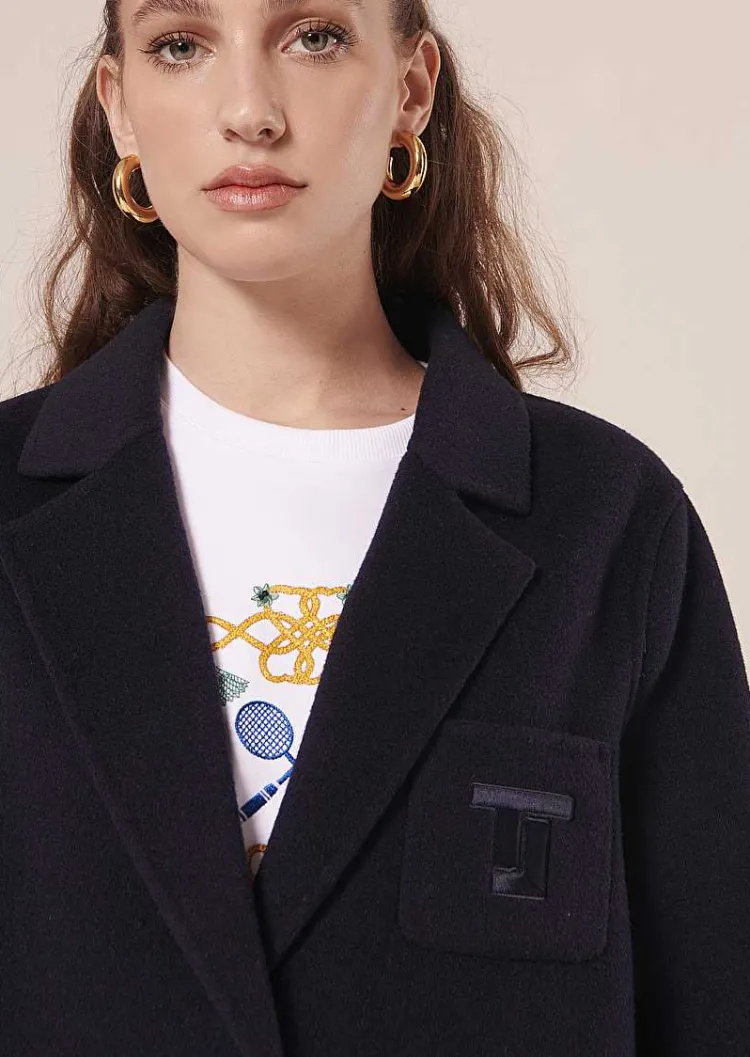 Virgilio Veste En Laine Double Face Bleu Nuit*TARA JARMON Sale